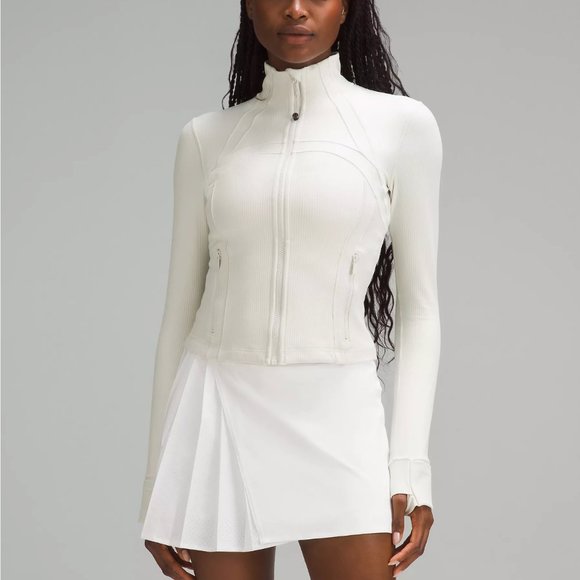 Lululemon Cropped Define Jacket Ribbed Nulu-Bone Radiate Transparent Foil-NWT - Picture 1 of 8